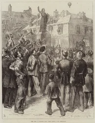 La guerre, un ballon de Paris passant au-dessus de Versailles